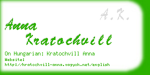 anna kratochvill business card